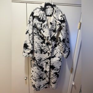 River Island Black and White Pea Coat